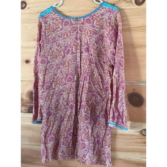 NWT! Sulu Collection Women's Tunic Blouse. V-Neck. Embroidered. Silk blend. 12 - Picture 5 of 5